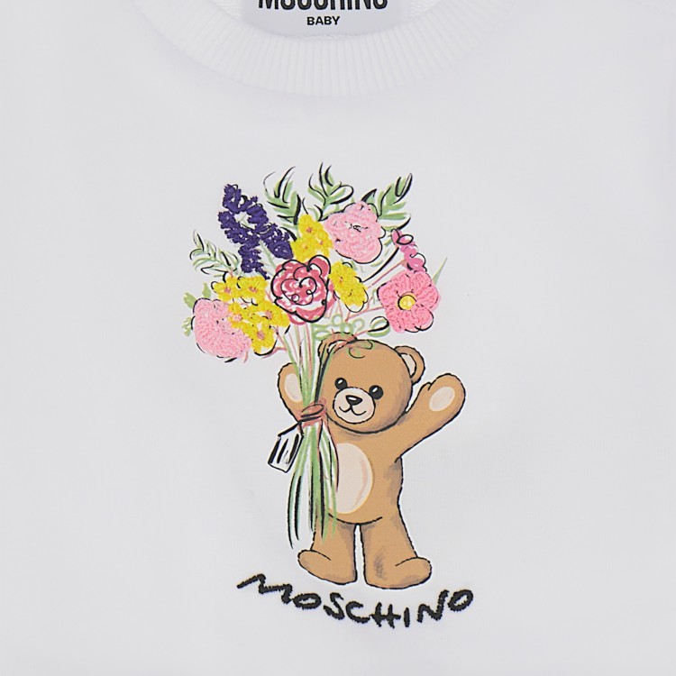 MOSCHINO Felpa bianca Teddy Bear neonata