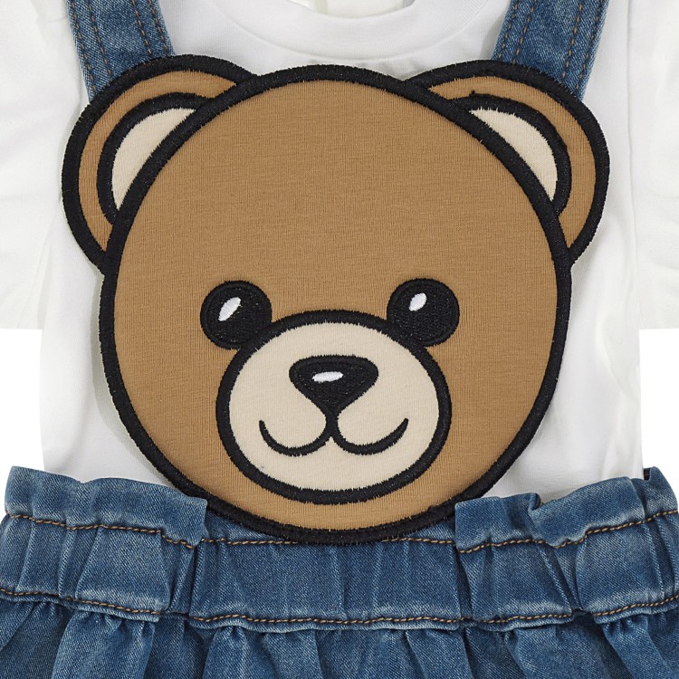 MOSCHINO Completo salopette e t-shirt neonata