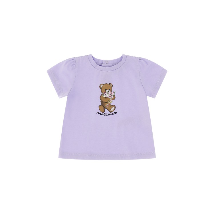 MOSCHINO T-shirt lilla Teddy Bear neonata