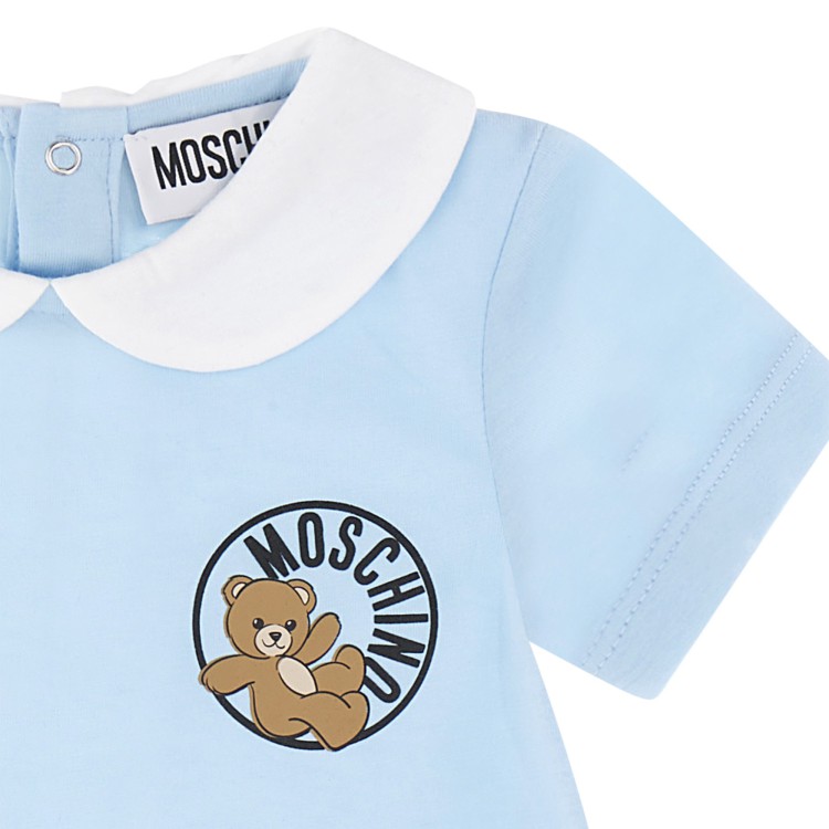 MOSCHINO Pagliaccetto celeste Teddy Bear neonato