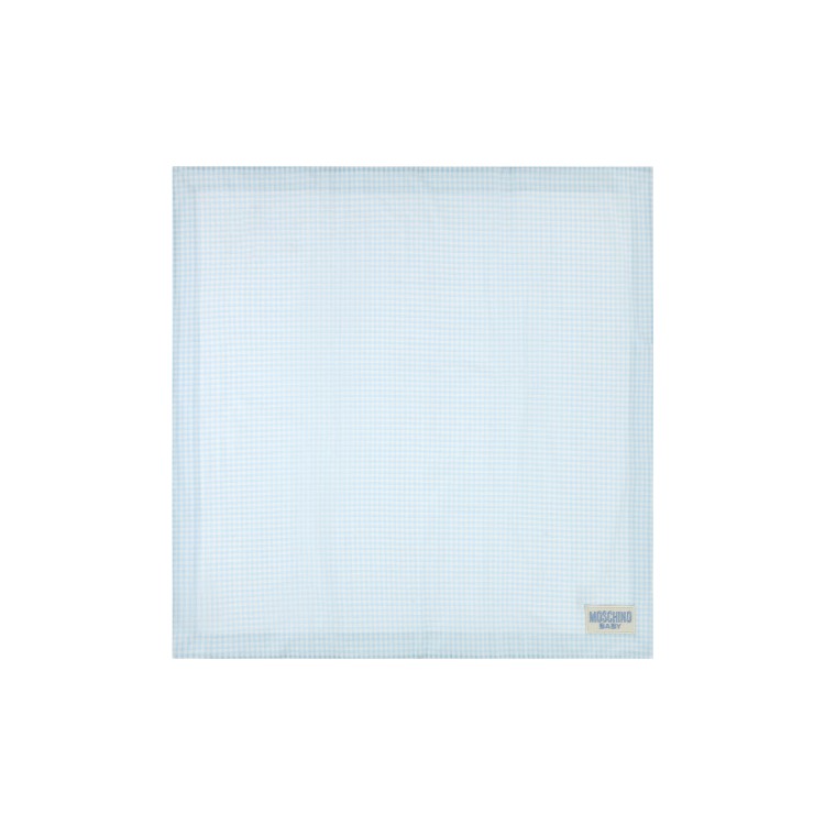 MOSCHINO Coperta celeste vichy Teddy Bear neonato