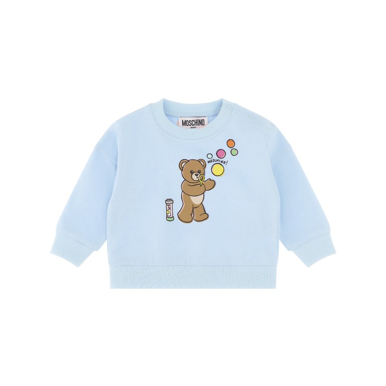 MOSCHINO Felpa celeste Teddy Bear neonato