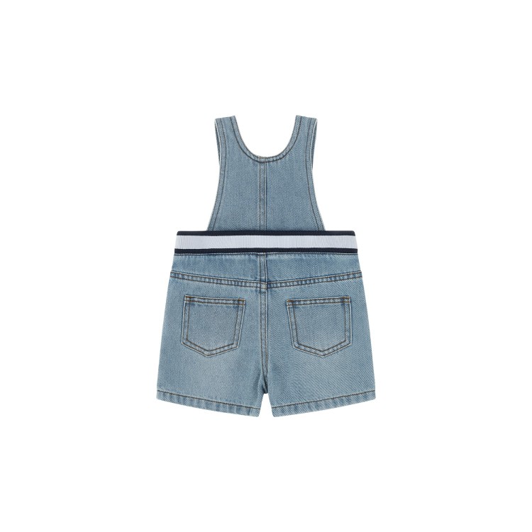 MOSCHINO Salopette in denim con Teddy Bear neonato