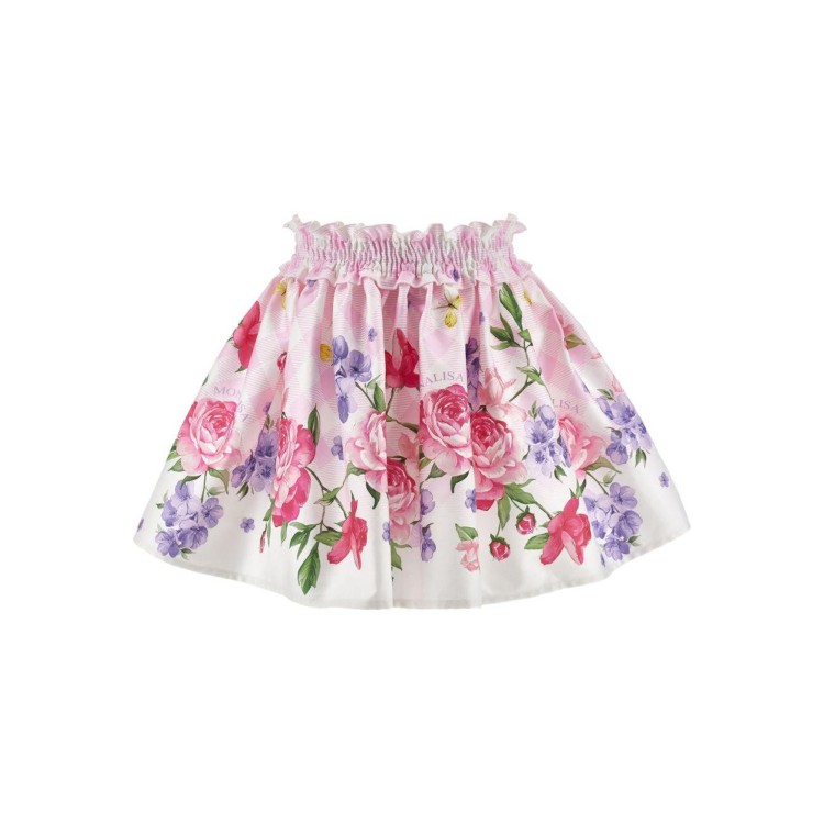 MONNALISA Gonna rosa floreale bambina