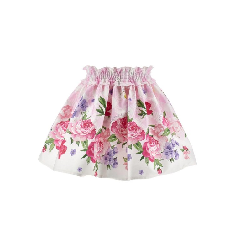 MONNALISA Gonna rosa floreale bambina