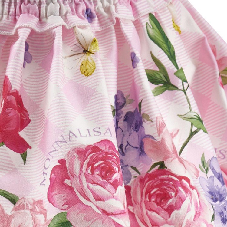MONNALISA Gonna rosa floreale bambina