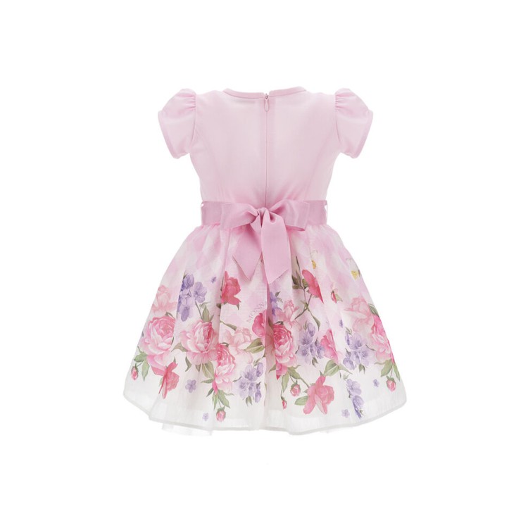 MONNALISA Abito rosa con stampa floreale bambina