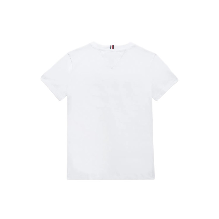 TOMMY HILFIGER T-shirt bianca con logo faded bambino