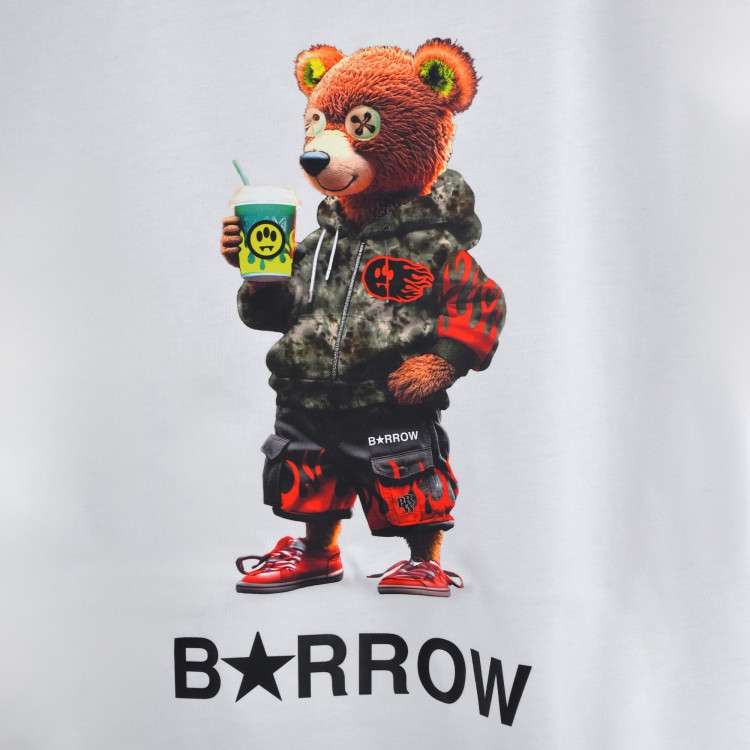 BARROW T-shirt bianca con stampa Barrow Bear bambini