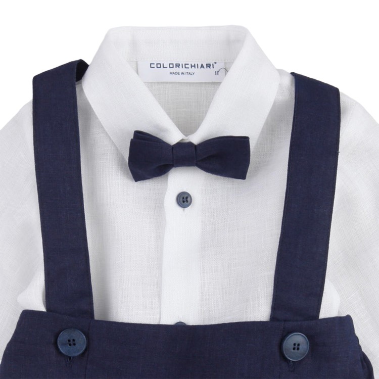 COLORI CHIARI Completo tre pezzi blu navy neonato