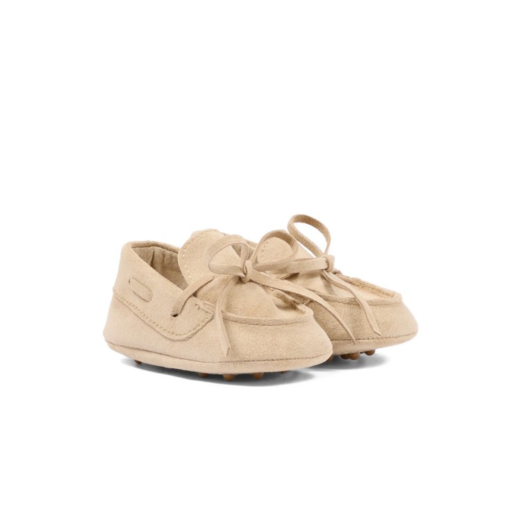 COLORI CHIARI Mocassino in alcantara sabbia neonato