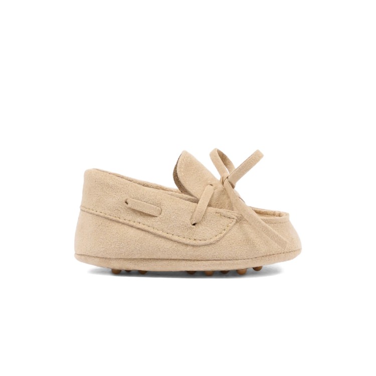 COLORI CHIARI Mocassino in alcantara sabbia neonato