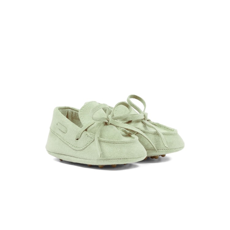 COLORI CHIARI Mocassino in alcantara salvia neonato