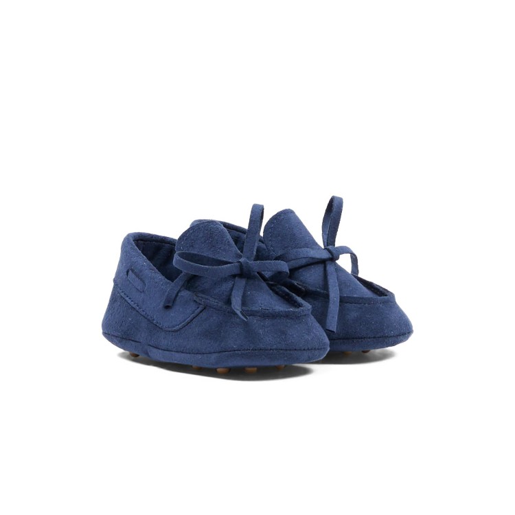 COLORI CHIARI Mocassino in alcantara blu navy neonato