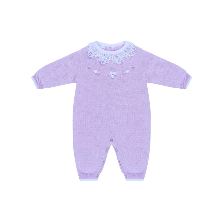 MARLU' Tutina lilla con ricami neonata