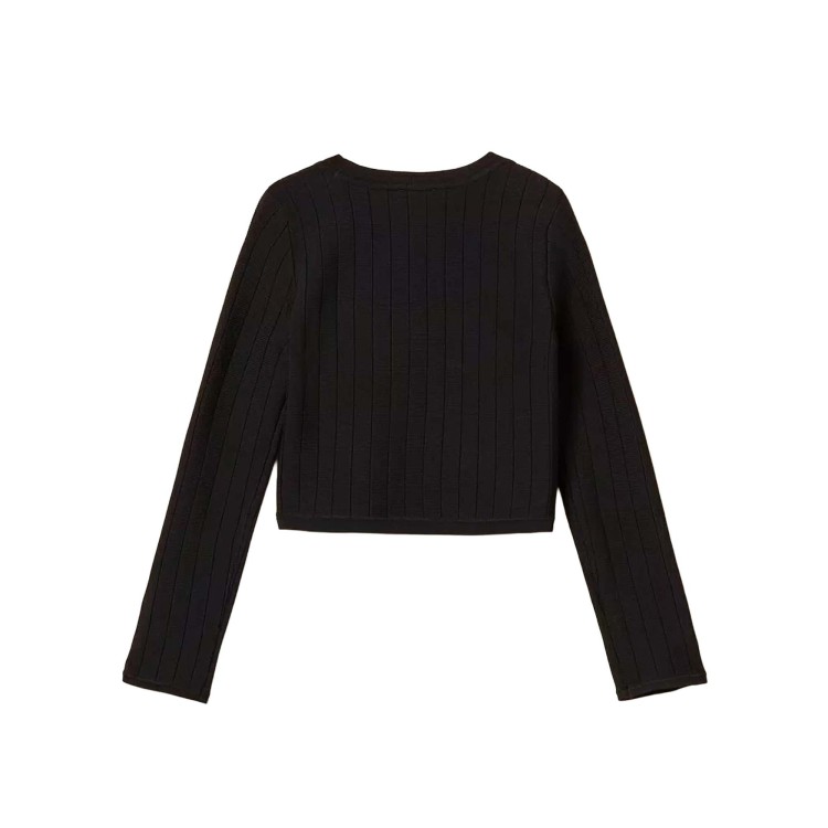 TWIN-SET Maglia nera a coste bambina
