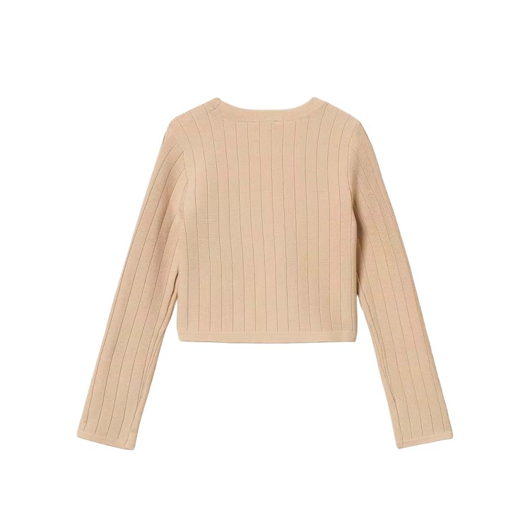 TWIN-SET Maglia beige a coste bambina