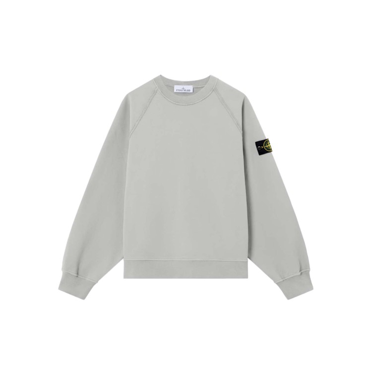 STONE ISLAND Felpa grigio perla girocollo bambini