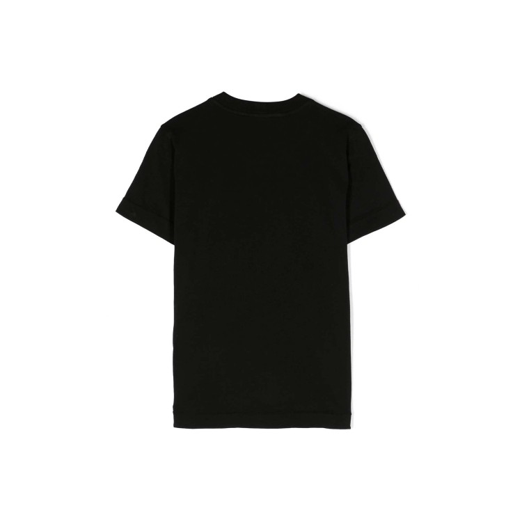 STONE ISLAND T-shirt nera patch logo nera bambini