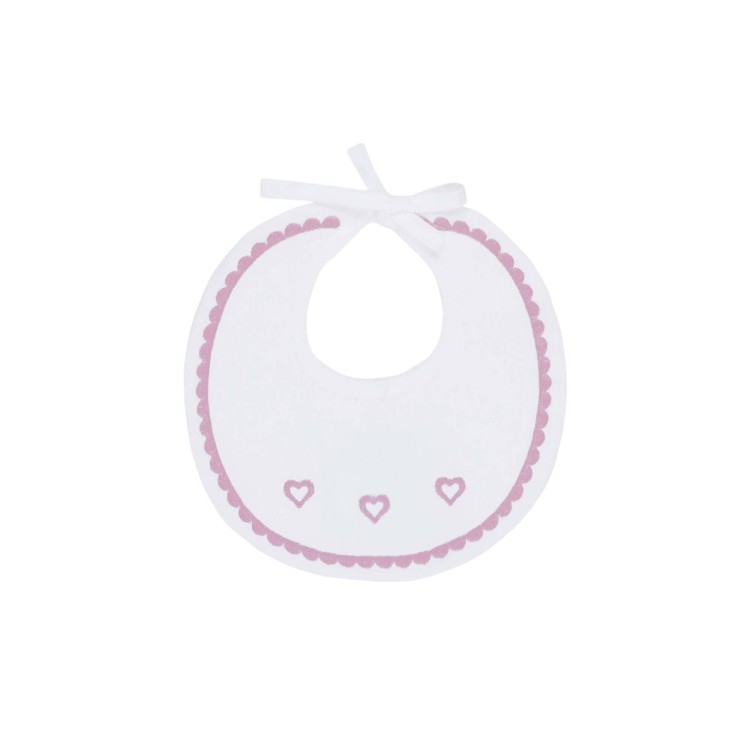 MARLU' Bavetta bianca con cuoricini neonata