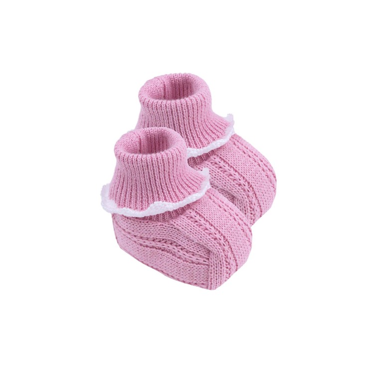 MARLU' Scarpine rosa a costine neonata