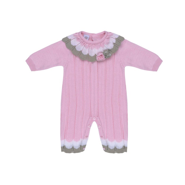 MARLU' Tutina rosa con roselline neonata