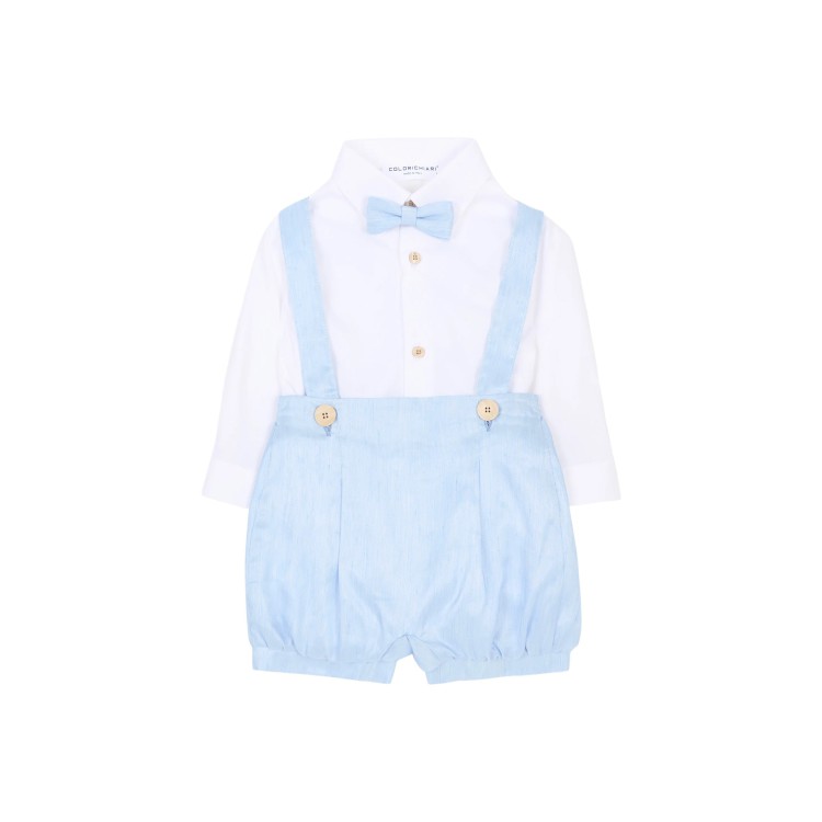 COLORI CHIARI Completo tre pezzi celeste neonato