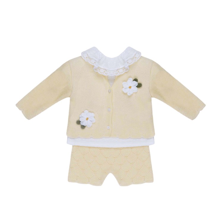 MARLU' Completo gialla tre pezzi con giacca neonata