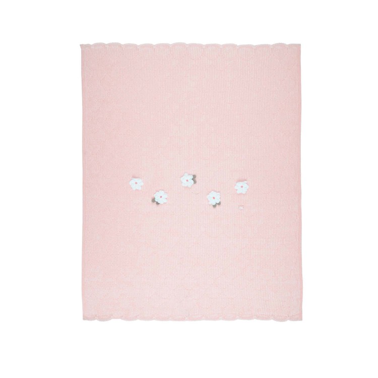 MARLU' Copertina rosa con margherite applicate neonata