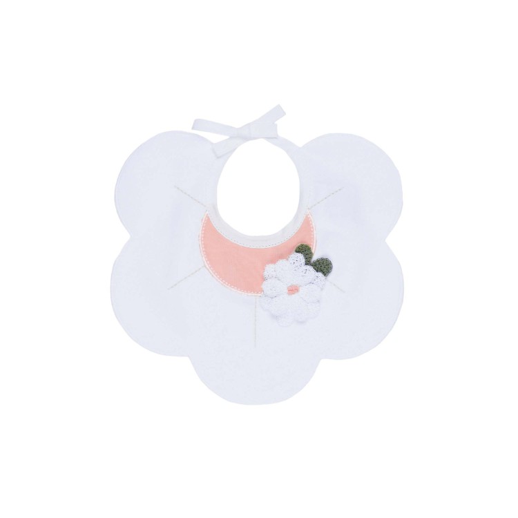 MARLU' Bavetta bianca e rosa con margherita neonata