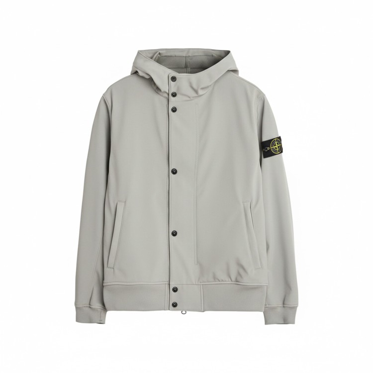 STONE ISLAND Giubbotto grigio con bottoni bambini