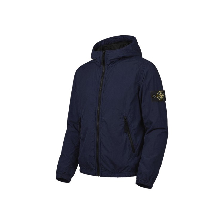STONE ISLAND Giubbotto blu navy con cappuccio bambini