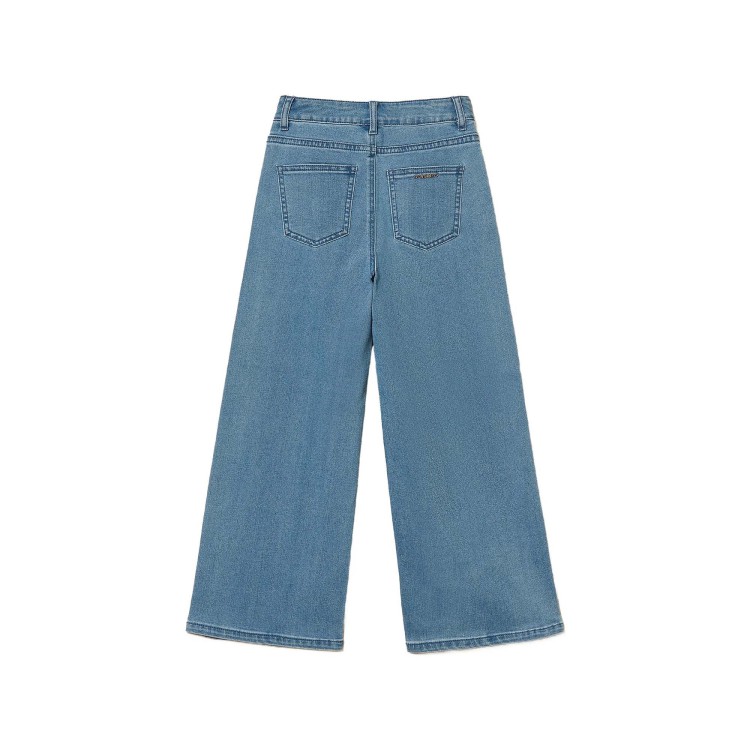 TWIN-SET Jeans wide leg con pizzo bambina