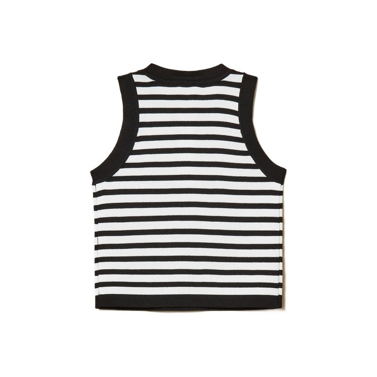 TWIN-SET Top bianco e nero a righe bambina