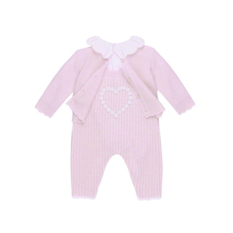 MARLU' Completo rosa tre pezzi con giacca neonata