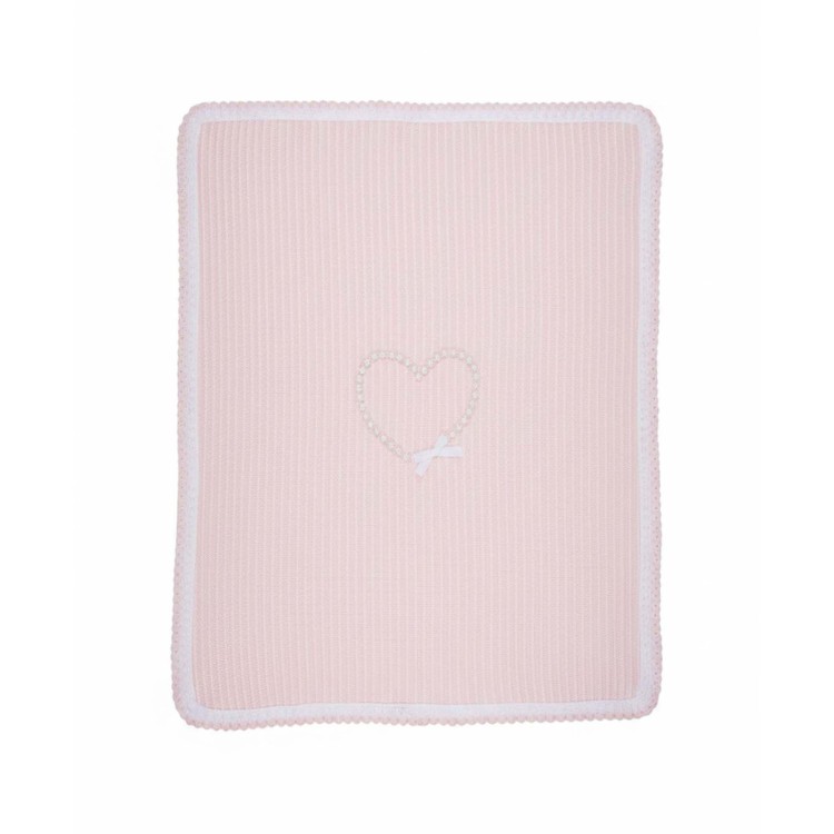 MARLU' Copertina rosa con fiorellini applicati neonata