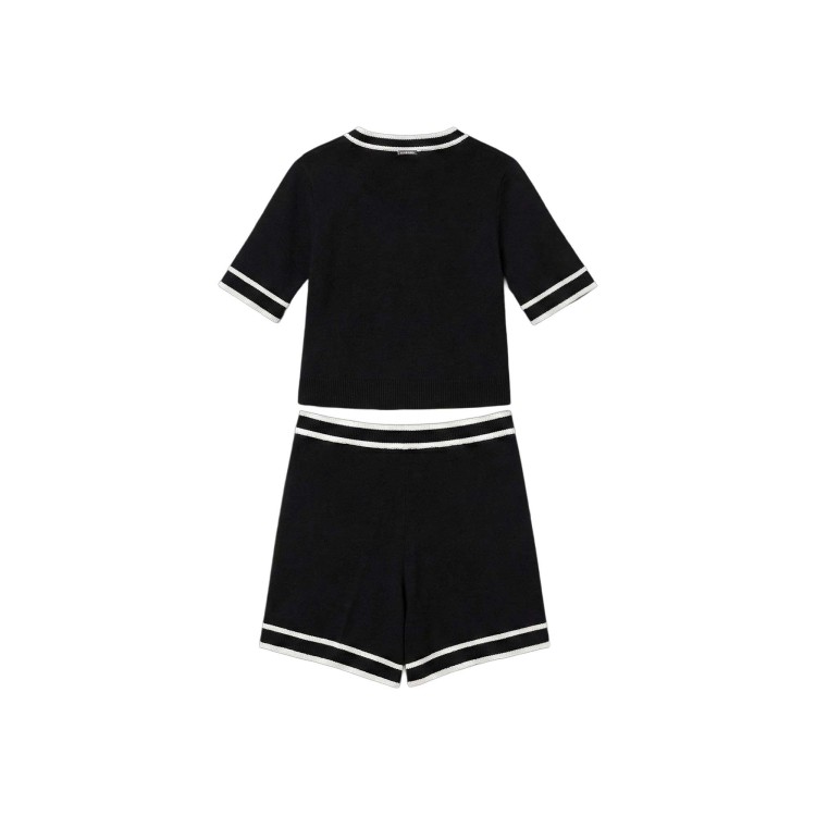 TWIN-SET Completo in maglia bianco e nero bambina