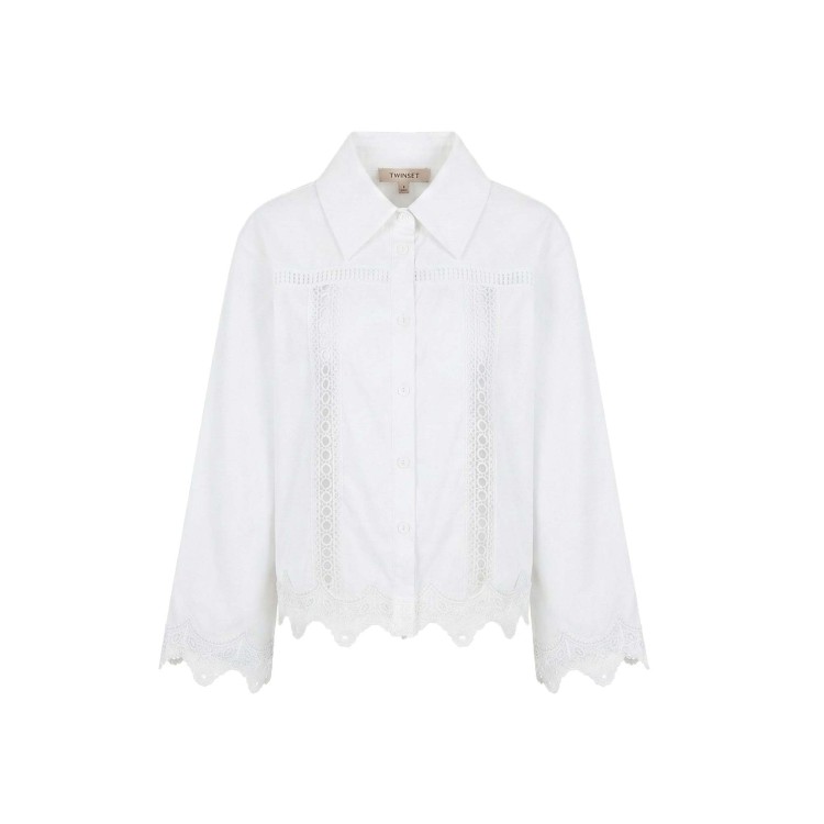 TWIN-SET Camicia bianca macramè bambina