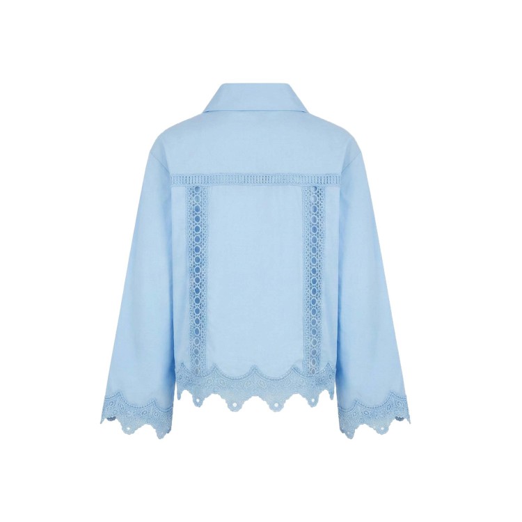 TWIN-SET Camicia celeste macramè bambina