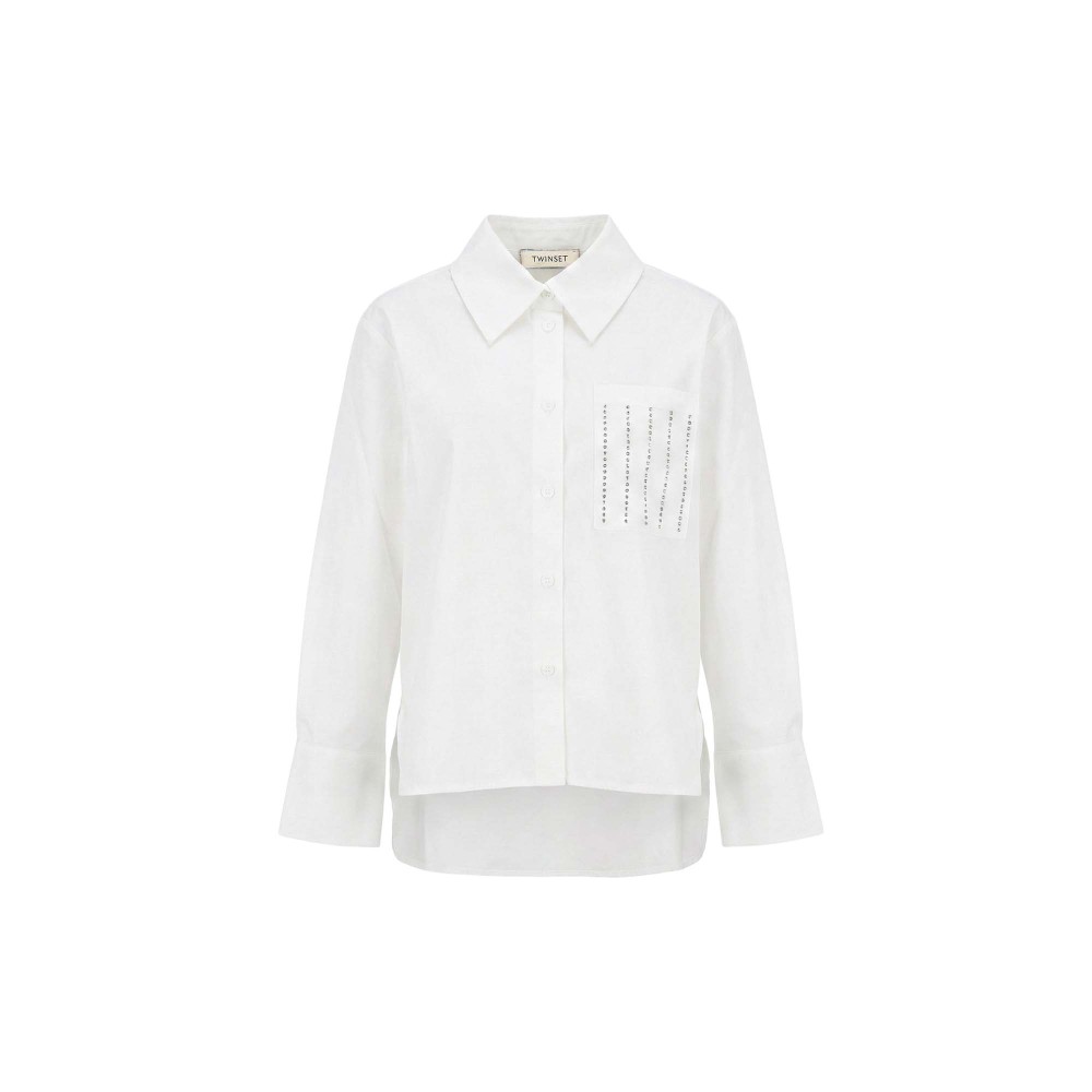 TWIN-SET Camicia bianca con...