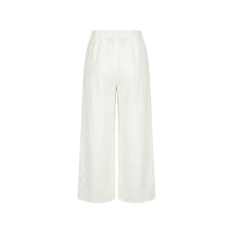 TWIN-SET Pantaloni bianchi wide-leg in lino bambina