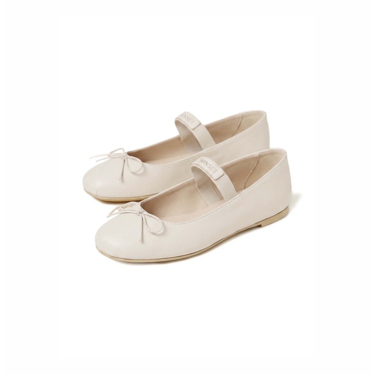 TWIN-SET Ballerine latte Mary Jane bambina