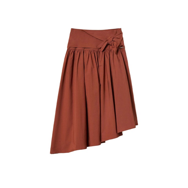 TWIN-SET Gonna marrone asimmetrica bambina