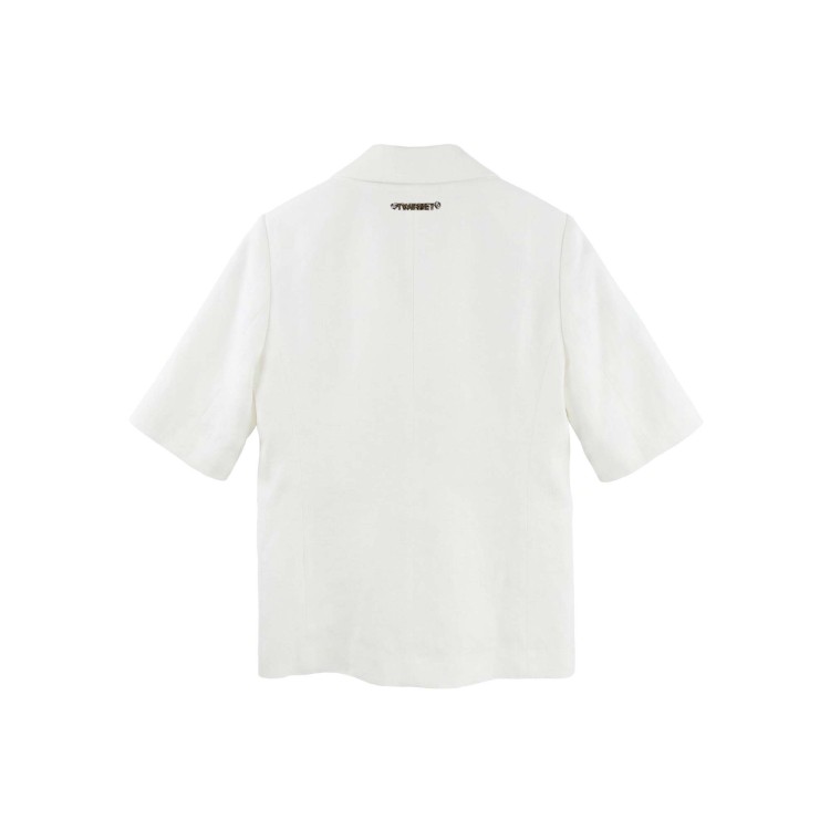 TWIN-SET Blazer bianco in lino bambina