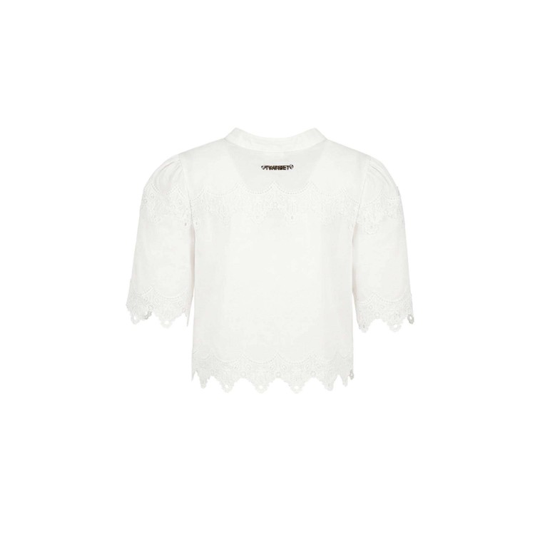 TWIN-SET Completo bianco macramè bambina