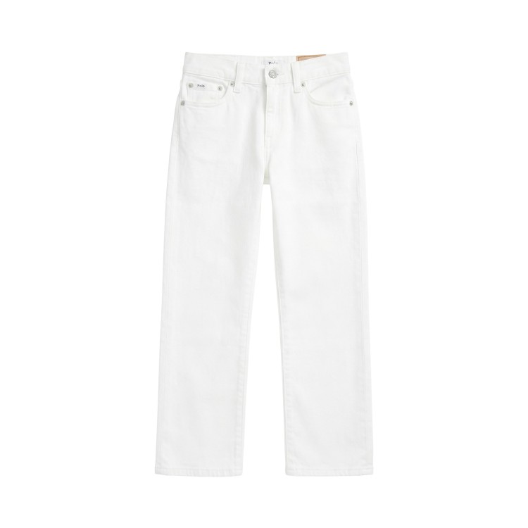 RALPH LAUREN Jeans bianco a vita alta bambina