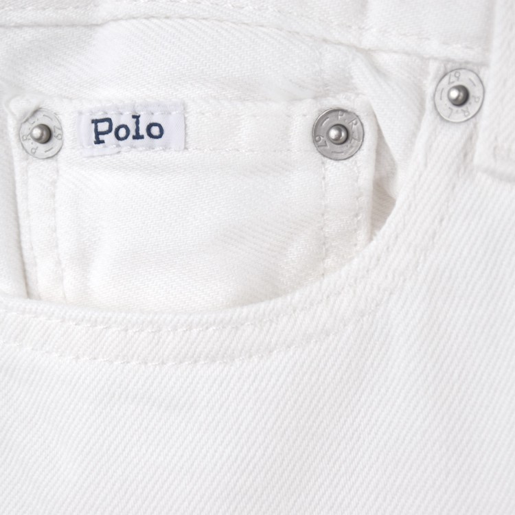 RALPH LAUREN Jeans bianco a vita alta bambina