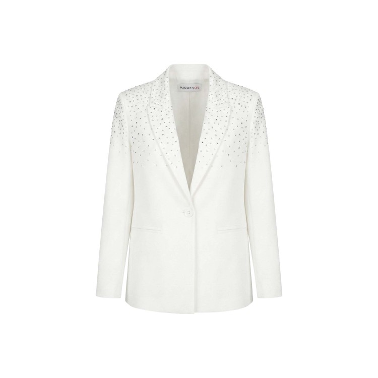 PATRIZIA PEPE Blazer bianco con strass bambina