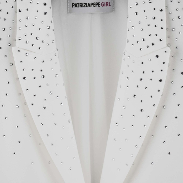 PATRIZIA PEPE Blazer bianco con strass bambina