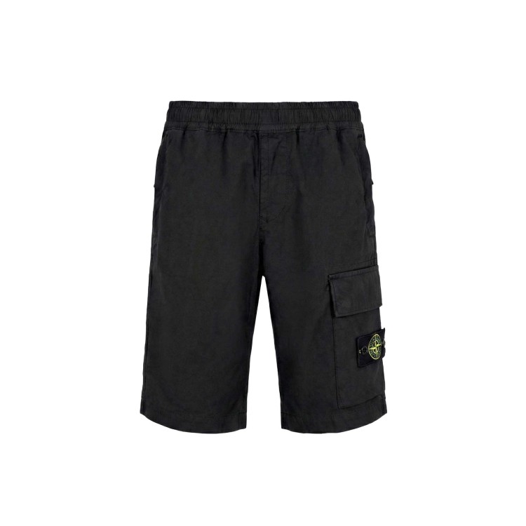 STONE ISLAND Shorts neri in cotone bambini